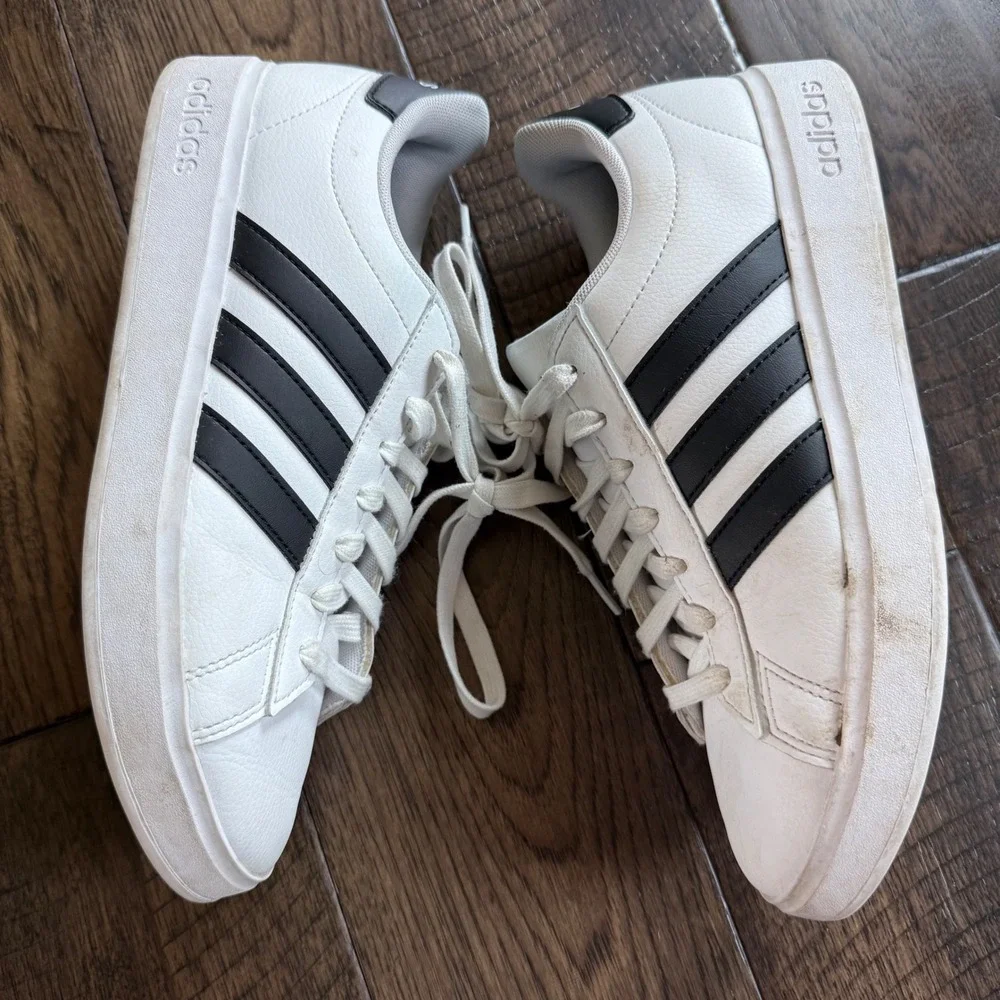 Adidas Grand Court Cloudfoam Comfort White Black Sneakers GW9214 Womens 8 - Picture 4 of 9